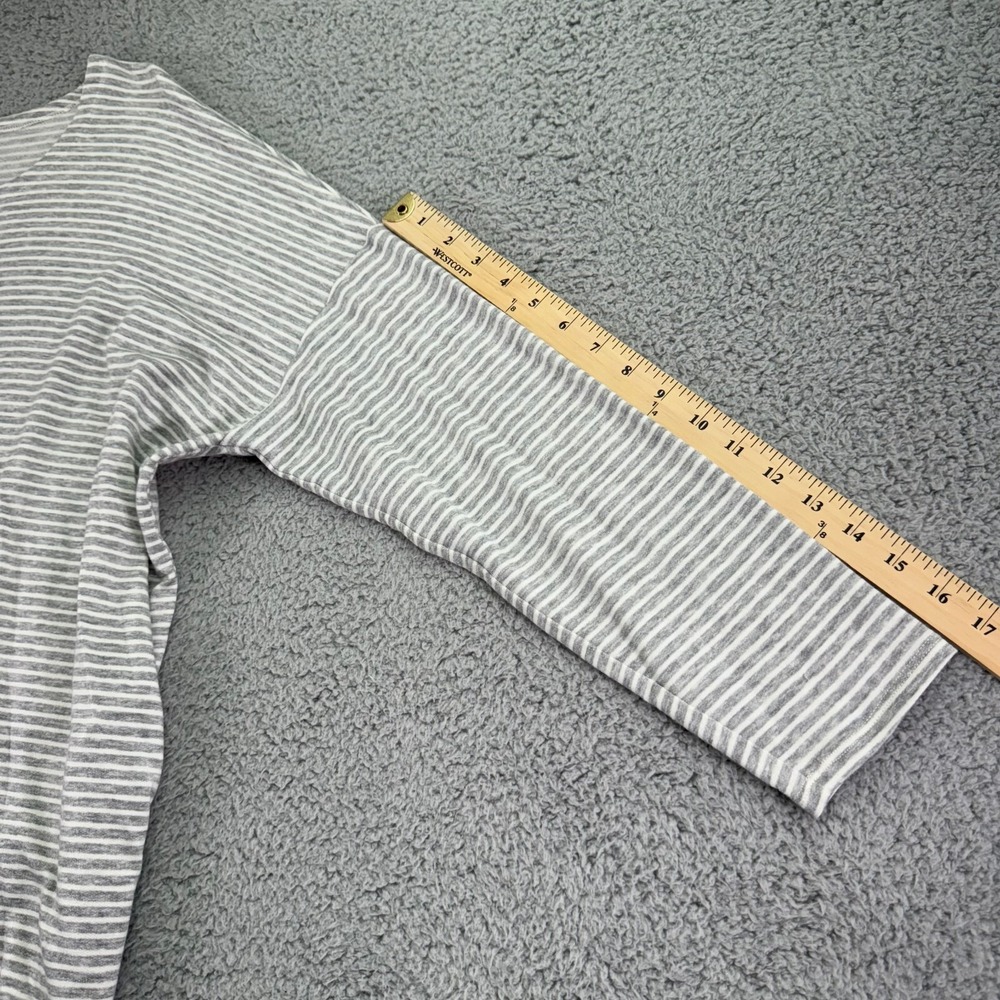 Eileen Fisher Shirt Womens Extra Large Gray White Striped Pullover USA Made - Picture 9 of 11